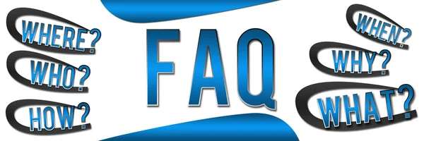 FAQ Banner Blue — Stock Photo, Image