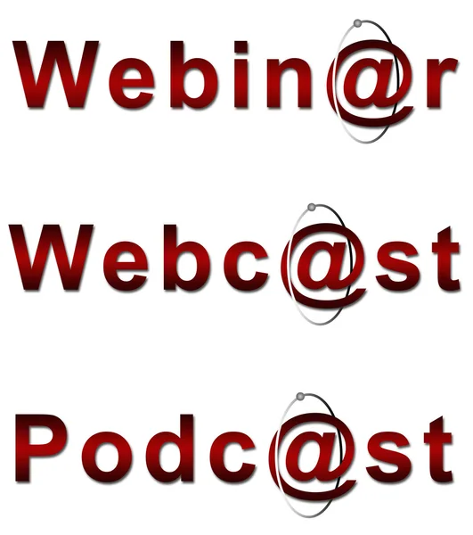 Webinar Webcast y Podcast en Rojo —  Fotos de Stock
