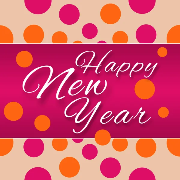 Feliz ano novo pêssego rosa pontos — Fotografia de Stock