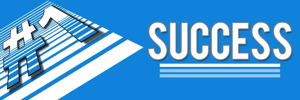 Succes blue-nummer 1 banner — Stockfoto