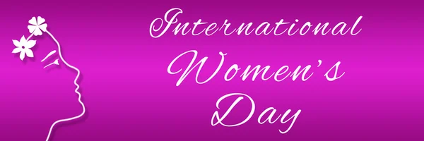 Womens Day Pink Face Horizotal — Stock Photo, Image