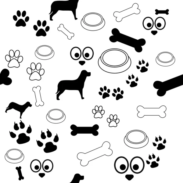 Dog Pattern Black and White — Stock Photo, Image