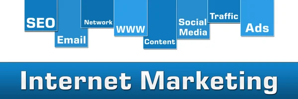 Internet marketing blauwe streep banner — Stockfoto