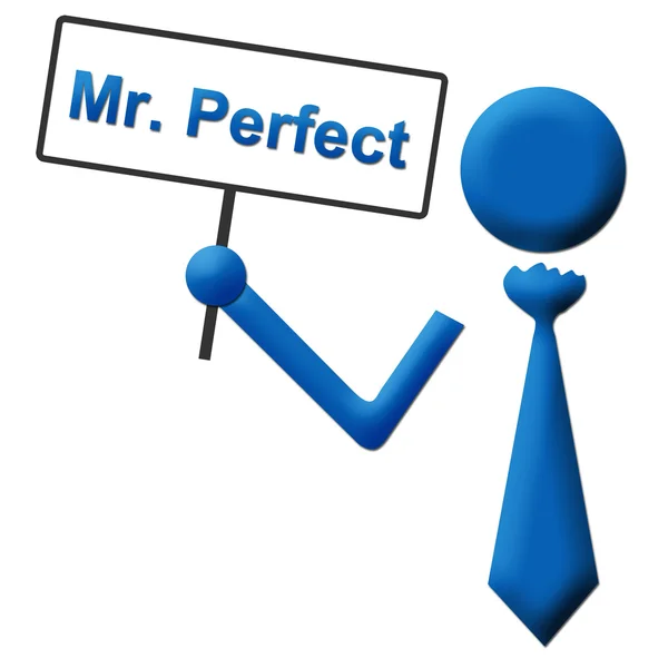 Mr Perfect Signboard Blue — Stock Photo, Image