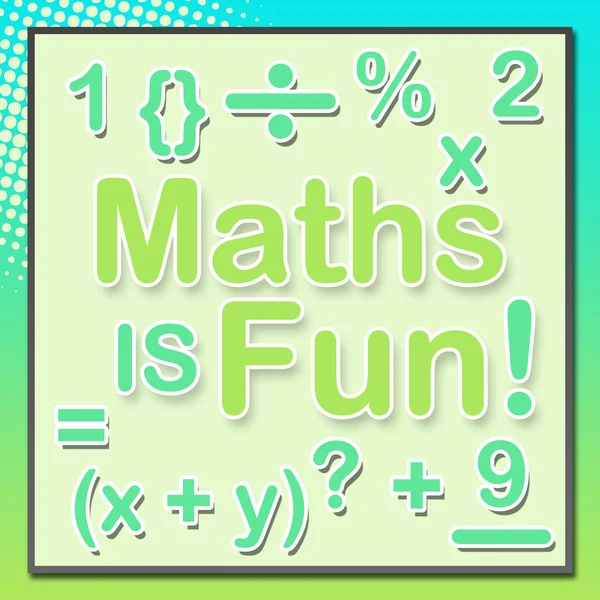 Μαθηματικά είναι διασκέδαση τυρκουάζ, πράσινο — Φωτογραφία Αρχείου