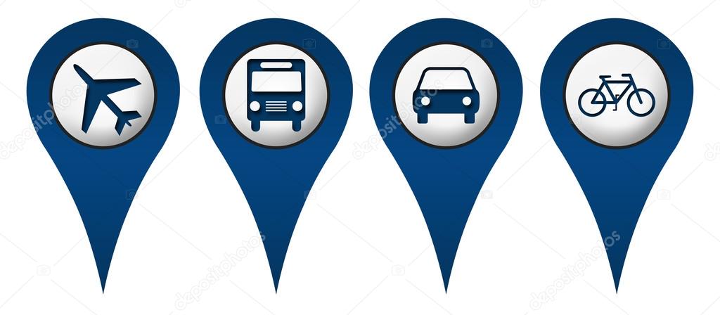 Cycle Plane Bus Car Location Icons