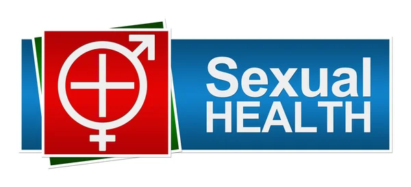 Zdrowie seksualne czerwony zielony niebieski transparent — Zdjęcie stockowe