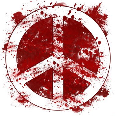 dağınık barış işareti kırmızı leke