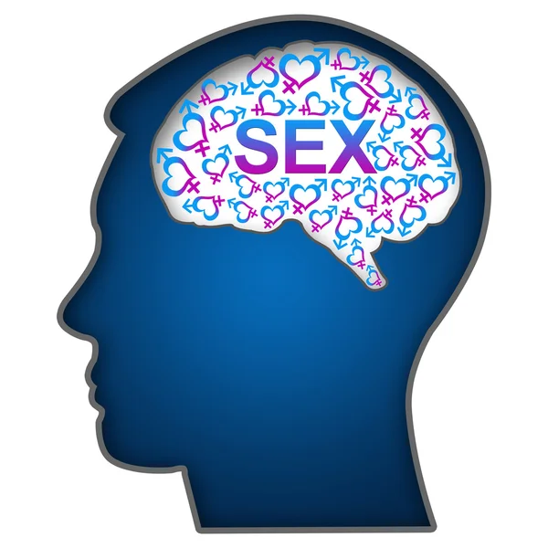 Szex az agyban emberi fej — Stock Fotó
