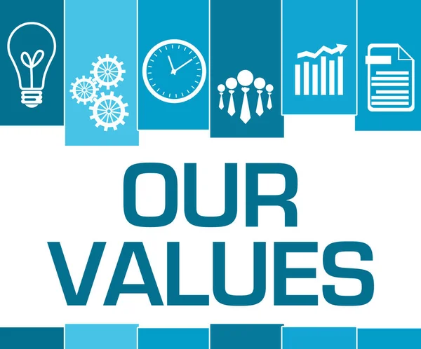 Våra Värderingar Text Skriven Över Blå Bakgrund — Stockfoto