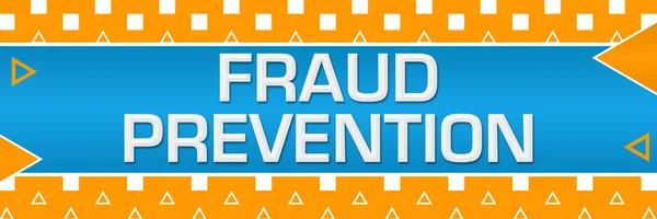 Fraud prevention text written over blue orange background.