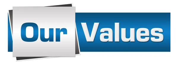 Our Values Text Written Blue Grey Background — Stock Photo, Image