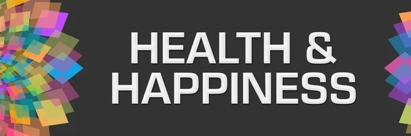 Egészség Boldogság Szöveg Írt Sötét Fekete Háttér — Stock Fotó