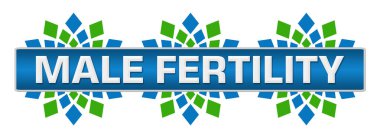 Yeşil mavi arkaplan üzerine yazılmış erkek doğurganlık metni.