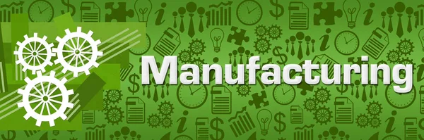 Manufacturing Text Written Green Background — Stock Photo, Image