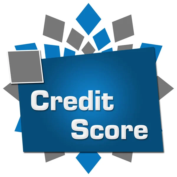 Credit Score Text Written Blue Grey Background — Foto Stock