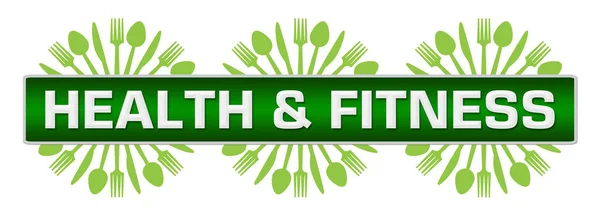Health Fitness Text Written Green Background — Stock Photo, Image