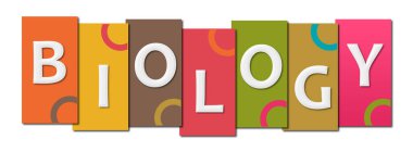 Renkli arkaplan üzerine yazılmış biyoloji metni.