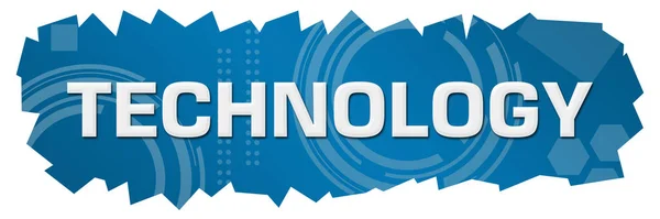 Technologie Text Auf Blauem Hintergrund Geschrieben — Stockfoto