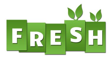 Yeşil arkaplan üzerine yazılmış taze metin.