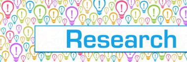 Research text written over colorful background.