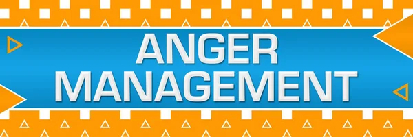 Anger Management Text Written Blue Orange Background — Stok Foto