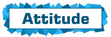Attitude text written over blue background.
