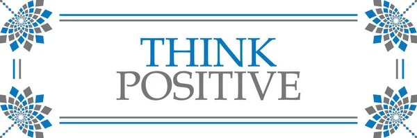 Think Positive Text Written Blue Grey Background — Stock fotografie