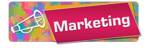 Marketing Tekst Geschreven Roze Kleurrijke Achtergrond — Stockfoto