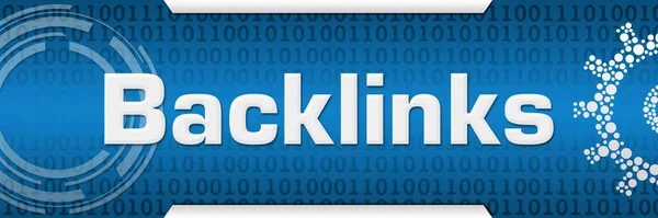 Κείμενο Backlinks Γραμμένο Μπλε Φόντο — Φωτογραφία Αρχείου