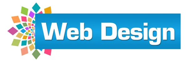 Web Design Tekst Napisany Niebieskim Kolorowym Tle — Zdjęcie stockowe