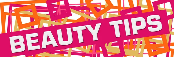 Beauty tips text written over pink orange background.