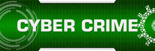 緑の背景に書かれたサイバー犯罪テキスト — ストック写真