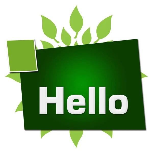 Hello Text Written Green Background — Stock fotografie