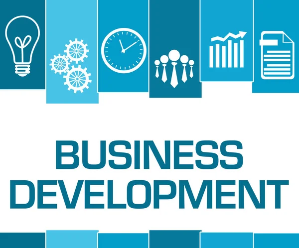 Business Development Text Auf Blauem Hintergrund Geschrieben — Stockfoto