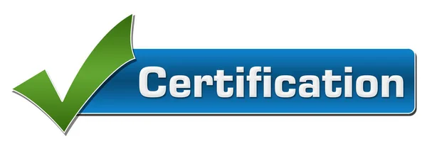 Imagem Conceito Certificação Com Texto Símbolos Relacionados — Fotografia de Stock