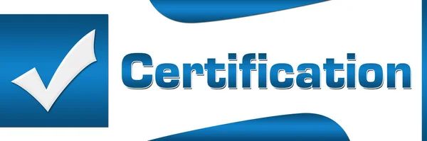 Obrázek Konceptu Certifikace Textem Souvisejícími Symboly — Stock fotografie