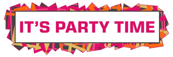 Its Party Time Text Pink Orange Grey Background — Stock Photo, Image