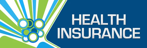 Zdravotní Pojištění Text Napsaný Zelené Modré Pozadí — Stock fotografie