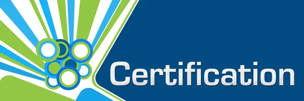 Текст Сертифікації Написаний Синьому Зеленому Фоні — стокове фото