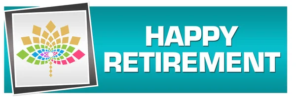 Happy Retirement Text Written Turquoise Background —  Fotos de Stock