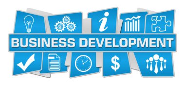 İş geliştirme metni mavi arkaplan üzerine yazıldı.