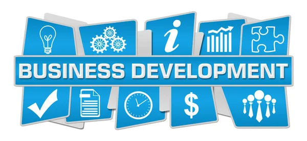 Business Development Text Auf Blauem Hintergrund Geschrieben — Stockfoto