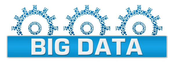 Big Data Texto Escrito Sobre Fundo Azul — Fotografia de Stock