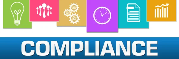 Compliance Text Auf Blauem Hintergrund Geschrieben — Stockfoto