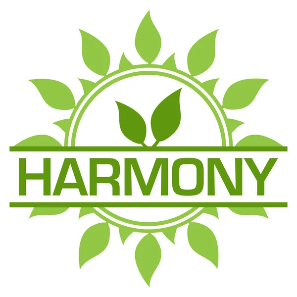 Harmony Texte Écrit Sur Fond Vert Feuilles — Photo