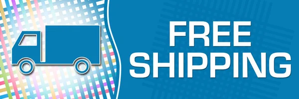 Free shipping text written over colorful background.