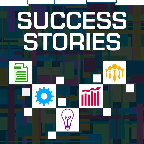 Success Stories Concept Image Text Business Symbols — Foto de Stock