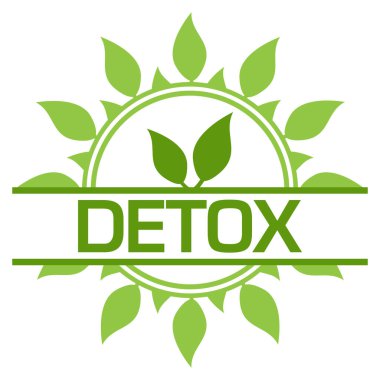 Yeşil arkaplan üzerine yazılmış detoks metni.