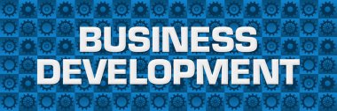 İş geliştirme metni mavi arkaplan üzerine yazıldı.